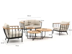 Apple Bee Condor Sessel-Sofa Lounge-Set 6-teilig 4-Sitzer
