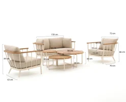 Apple Bee Condor Sessel-Sofa Lounge-Set 6-teilig 4-Sitzer