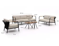 Apple Bee Elle Sessel-Sofa Lounge-Set 5-teilig