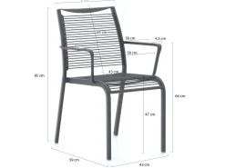 Apple Bee Hawaii/Menzano 220 cm Gartenmöbel-Set 7-teilig stapelbar