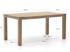 Apple Bee Hawaii/ROUGH-S 160 cm Gartenmöbel-Set 5-teilig stapelbar