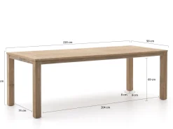 Apple Bee Hawaii/ROUGH-S 220 cm Gartenmöbel-Set 7-teilig stapelbar
