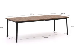 Apple Bee Milou 240 cm Gartenmöbel-Set 7-teilig