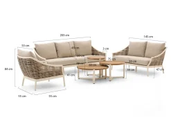 Apple Bee Milou/Monaco Sessel-Sofa Lounge-Set 6-teilig 6-Sitzer