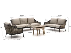 Apple Bee Milou/ROUGH-K Sessel-Sofa Lounge-Set 5-teilig