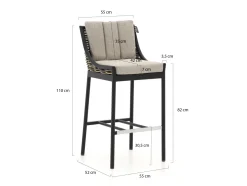 Apple Bee Milou/ROUGH-X 180 cm Gartenbar 5-teilig