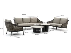 Apple Bee Milou/Tonga Sessel-Sofa Lounge-Set 5-teilig 6-Sitzer