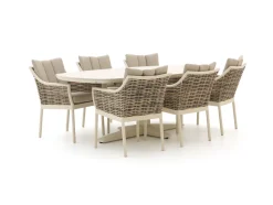 Apple Bee Milou/Zanzibar dänisch oval 220 cm Gartenmöbel-Set 7-teilig
