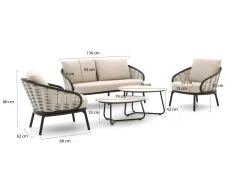 Apple Bee Pine Key Sessel-Sofa Lounge-Set 5-teilig 4-Sitzer