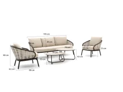 Apple Bee Pine Key Sessel-Sofa Lounge-Set 5-teilig 5-Sitzer