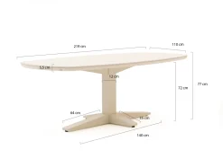 Apple Bee Pine Key/Zanzibar dänisch oval 220 cm Gartenmöbel-Set 7-teilig