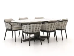 Apple Bee Pine Key/Zanzibar dänisch oval 220 cm Gartenmöbel-Set 7-teilig