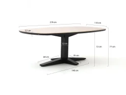 Apple Bee Pine Key/Zanzibar dänisch oval 220 cm Gartenmöbel-Set 7-teilig