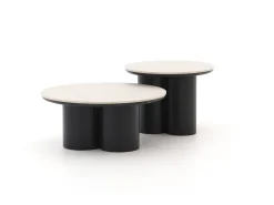 Apple Bee Tonga Beistelltisch-Set ø 80 cm (h: 36 cm)/ø 60 cm (h: 44 cm)