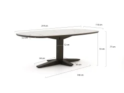 Apple Bee Zanzibar dänisch oval Gartentisch 220x110x77 cm
