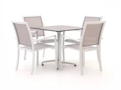 Bellagio Anzio/Canzo 80 cm Gartenmöbel-Set 5-teilig stapelbar klappbar
