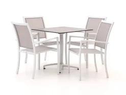 Bellagio Anzio/Canzo 80 cm Gartenmöbel-Set 5-teilig stapelbar klappbar