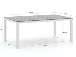 Bellagio Anzio/Fidenza 183 cm Gartenmöbel-Set 5-teilig stapelbar