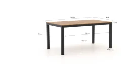 Bellagio Anzio/Fidenza 160 cm Gartenmöbel-Set 5-teilig stapelbar