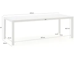 Bellagio Anzio/Menzano 220 cm Gartenmöbel-Set 7-teilig stapelbar