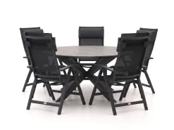 Bellagio Avenza/Fidenza ø 149 cm Gartenmöbel-Set 6-teilig verstellbar