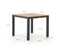 Bellagio Avenza/Fidenza 90 cm Gartenmöbel-Set 5-teilig verstellbar
