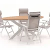 Bellagio Avenza/Fidenza oval 180 cm Gartenmöbel-Set 5-teilig verstellbar