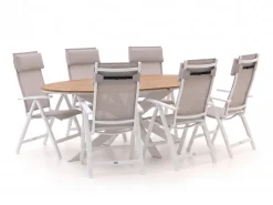 Bellagio Avenza/Fidenza oval 220 cm Gartenmöbel-Set 5-teilig verstellbar
