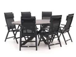 Bellagio Avenza/Fidenza oval 220 cm Gartenmöbel-Set 7-teilig verstellbar