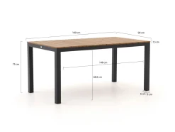 Bellagio Avio/Fidenza 160 cm Gartenmöbel-Set 5-teilig stapelbar