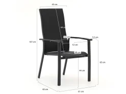 Bellagio Avio/Fidenza 160 cm Gartenmöbel-Set 5-teilig stapelbar