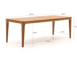 Bellagio Balba/Bruca 220 cm Gartenmöbel-Set 7-teilig stapelbar