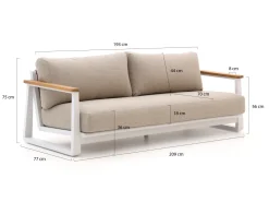 Bellagio Bertinoro Gartensofa 3-Sitzer 209 cm