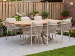 Bellagio Birgi Novo/Induno Deens Ovaal 220cm dining tuinset 7-delig stapelbaar