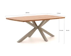 Bellagio Birgi Novo/Induno Deens Ovaal 220cm dining tuinset 7-delig stapelbaar