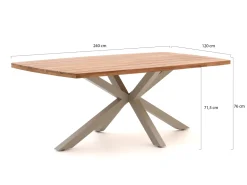 Bellagio Birgi Novo/Induno Deens Ovaal 240cm dining tuinset 7-delig stapelbaar