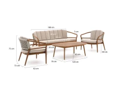 Bellagio Brasimone Sessel-Sofa Lounge-Set 4-teilig