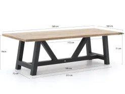 Bellagio Bresimo 260 cm Picknick Sitzgruppe 3-teilig