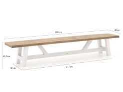 Bellagio Bresimo 260 cm Picknick Sitzgruppe 3-teilig