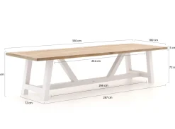 Bellagio Bresimo 330 cm Picknick Sitzgruppe 3-teilig