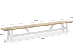Bellagio Bresimo 330 cm Picknick Sitzgruppe 3-teilig