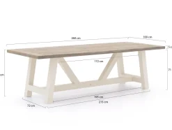 Bellagio Bresimo 260 cm Picknick Sitzgruppe 3-teilig