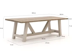 Bellagio Bresimo Gartentisch 260x100 cm