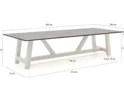 Bellagio Bresimo Gartentisch 260x100 cm