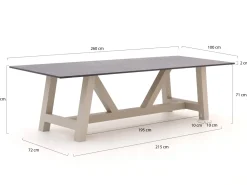 Bellagio Bresimo Gartentisch 260x100 cm