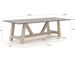 Bellagio Bresimo Gartentisch 260x100 cm