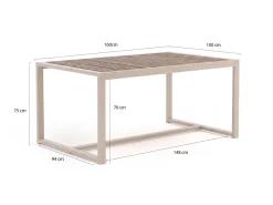 Bellagio Cadora 160 cm Gartenmöbel-Set 5-teilig
