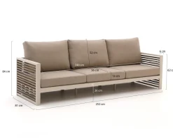 Bellagio Cadora Gartensofa 3-Sitzer 252 cm