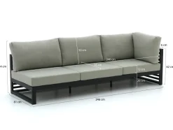 Bellagio Cadora Gartensofa 3-Sitzer linker Arm 246 cm