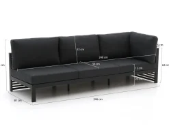 Bellagio Cadora Gartensofa 3-Sitzer linker Arm 246 cm